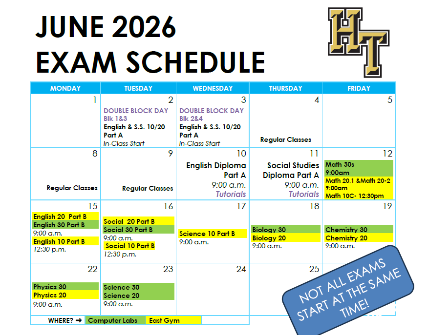 2026 Exam Calendar