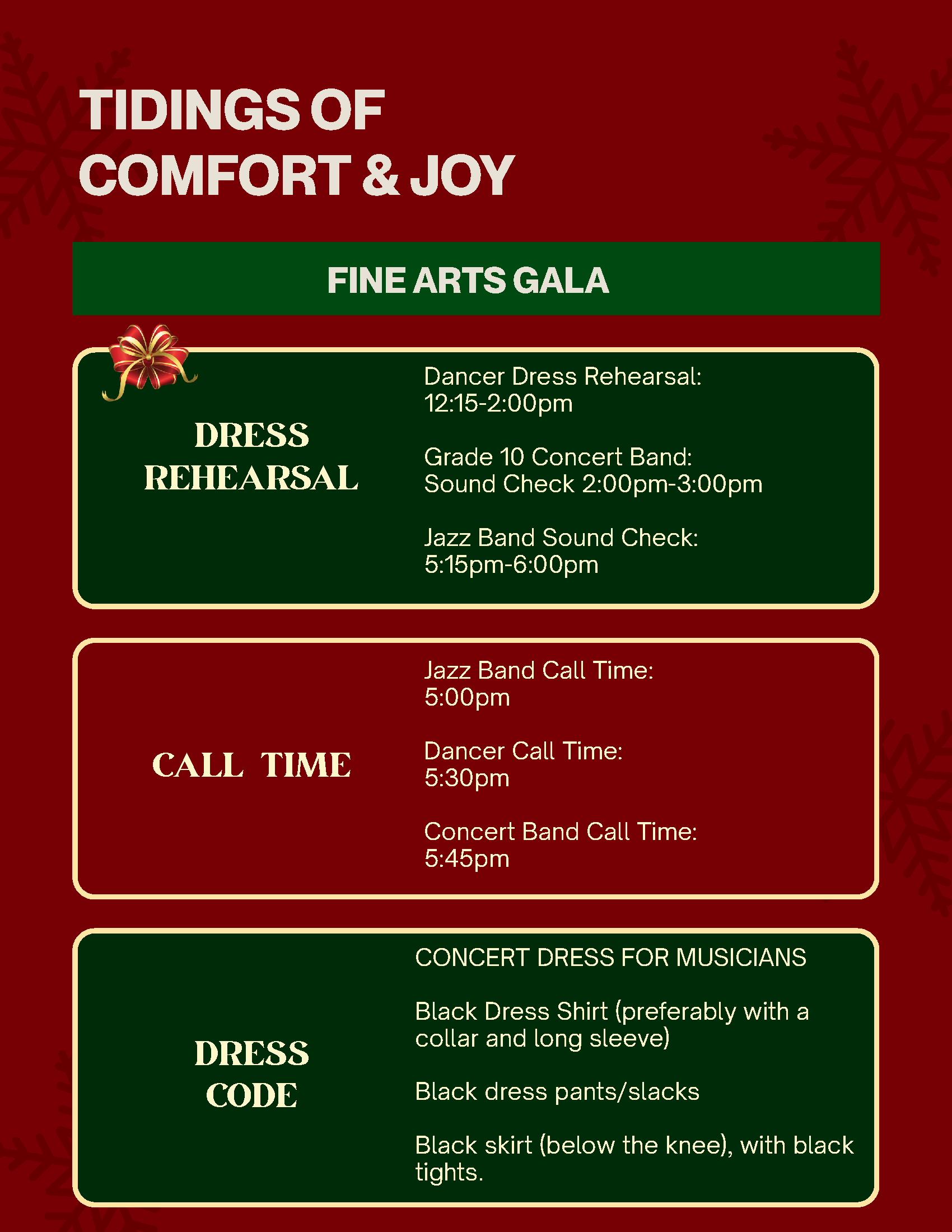 Dec 10 Parent Newsletter (FIne Arts Night) Page 2